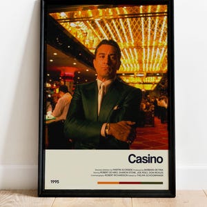 Casinofilmposter - print retro filmposter - muurkunst posterdecor - vintage filmposterkunst - minimalistische filmposter