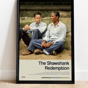 The Shawshank Redemption Poster - Retro Movie Poster Print - Wall Art Poster Decor - Vintage Movie Poster Art - Minimalist Movie Poster