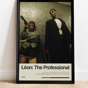 Leon The Professional Poster - Retro Movie Poster Print - Wall Art Poster Decor - Vintage Movie Poster Art - Minimalist Movie Poster