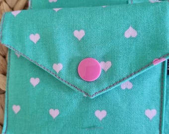 Multipurpose Small Pouch with Heart Design: Ideal for Storing Essentials as credit cards, coins, money or tampons very usefull gift