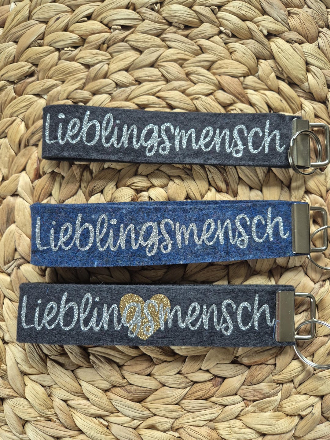 Wool Felt From Recycled Wool Key Fob Hearts Fabric Cotton Key Holder ...