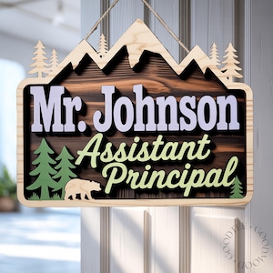 Custom Name 3D Assistant Principal Door Sign, Classroom Sign, Office Door Sign, School Counselor Door Hanger, School Administrator Gift