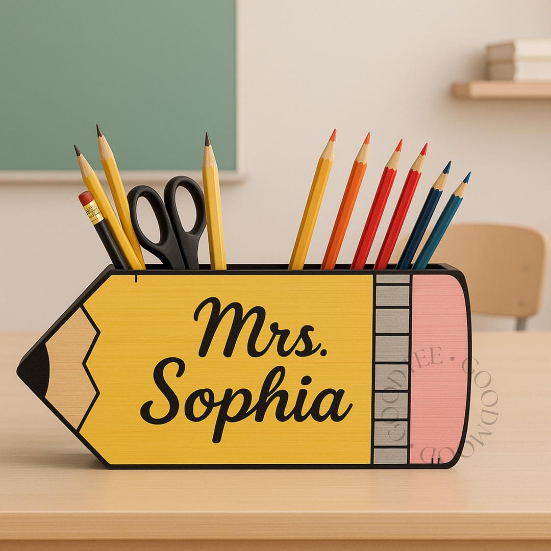 Custom Name Teacher Pencil Holder, Back to School Gift, Personalized ...