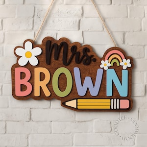 Personalized 3D Teacher Door Sign, Custom Teacher Door Hanger, Back To School,Classroom Decor, Teacher Name Sign, Welcome Sign,Teacher Gifts