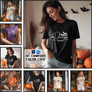 Halloween Shirt Mockups | Comfort Colors 1717 Mockup Bundle | Print on Demand | Digital Download