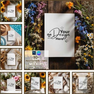 Maquettes de cartes d'invitation d'été | Style estival | Faire-part de mariage | Impression à la demande | Modèle de toile