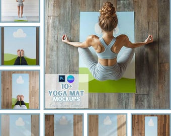 Yoga Mat Mockups | Yoga Gifts | Print on Demand | Canva and PSD Mockups