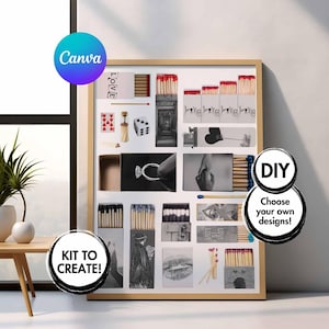 Blank Matchbook Canva Template, Matchbox Template, Custom Matchbooks Printable Art, Template Design, Digital Download