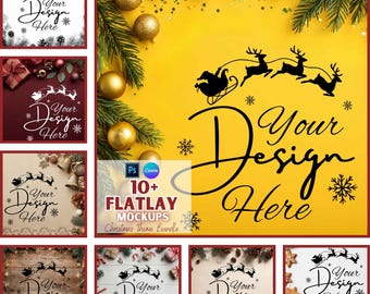 Christmas Background Mockup | Christmas Backdrop | Flat Lay Mockup | Digital Download