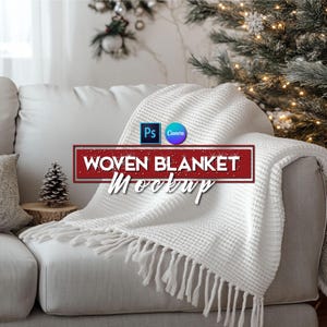 Woven Blanket Mockup | Blanket Mockup | Mockups | Printify Mockup | Canva Mockup | Psd Mockup | Etsy Listing Images