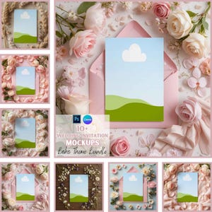 Wedding Invitation Card Mockup | Wedding Stationary | Thank You Card | Canva Template | PSD Mockups