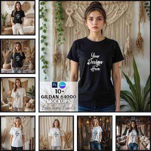 Gildan 64000 Mockup | Muttertags-Mockups | T Shirt Mockup Bündel | Canva Und PSD | Mockups ausdrucken