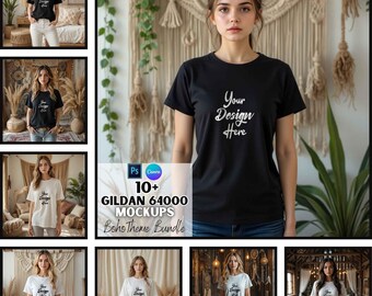 Gildan 64000 Mockup | Mother's Day Mockups | T Shirt Mockup Bundle | Canva And PSD | Printify Mockups