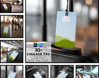 Leather Luggage Tag Mockup | Custom Luggage Tag | Digital Download | Canva And PSD Mockup