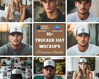 Trucker Hat Mockup, Printify Mockups, Print on Demand, Canva Mockup, Psd Mockup, Digital Download
