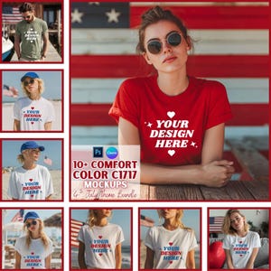 4th July Comfort Colors C1717 Mockups | Tshirt Mockup | Printify Mockups | Digital Download