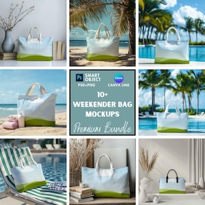 Weekender Tasche Mockup | Tasche Mockup | Mockup-Bundle | Strand Einkaufstasche | Reisetasche