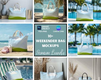 Weekender Tasche Mockup | Tasche Mockup | Mockup-Bundle | Strand Einkaufstasche | Reisetasche