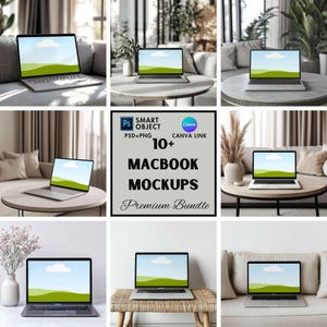 Macbook Mockup for Etsy Listing Images, Laptop Mockup, Website Design Mockup and Digital Planner Mockups, Canva and Psd Mockups