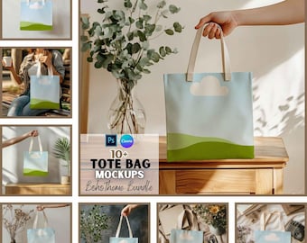 Tote Bag Mockup | Aesthetic Tote Bag | Mockup Bundle | Printify | Canva and PSD Mockups