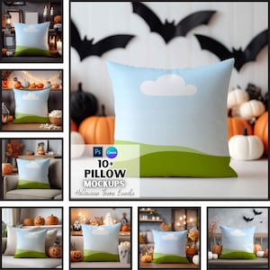 Halloween Pillow Mockup | Fall Decoration | Digital Download | Halloween Decor | Print on Demand