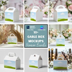 Giebel Box Mockup | Box Vorlage | Geschenkbox | Sticker Mockup | Mockup-Bundle