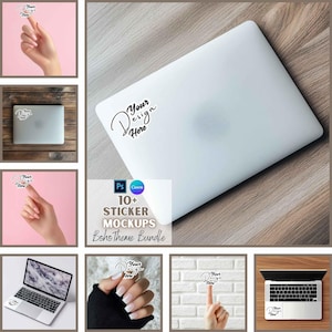 Sticker Mockup | Laptop Sticker | Editable Mockup | Canva and PSD Mockups