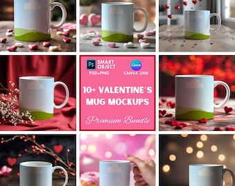 Valentines Day Mug Mockups | Best Mug Mockup | Mug Mockup Canva & PSD | Mug Mockup Bundle