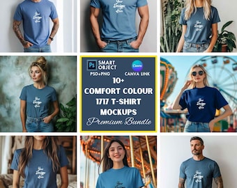 Comfort Colors 1717 Mockups | Tshirt Mockup Bundle | 1717 Mockup Bundle | Canva & PSD Mockups |  Print on Demand