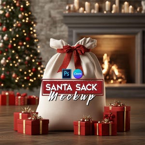 Santa Sack Mockup | Christmas Mockup Bundle | Canvas Bag Mockup Gift Bag Mock Up | Bundle Santa Mockup | Canva Mockup | Instant Download