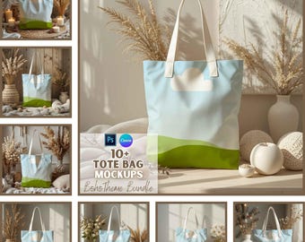 Boho Tragetasche Mockup | Einkaufstasche | Mockup-Bundle | Mockups | Canva und PSD Vorlage