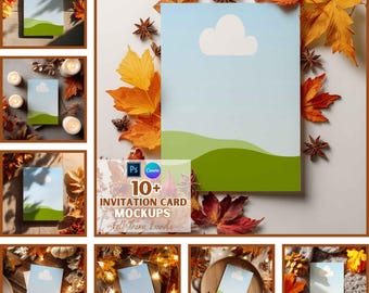 Fall Invitation Card Mockup | Fall Greeting Card | Thank You Card | Fall Mockup | Digital Download