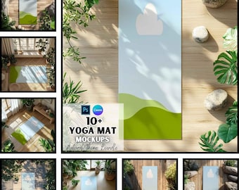 Yoga Mat Mockup | Yoga Teacher Gift | Exercise Mat | Print on Demand | Canva and PSD Template