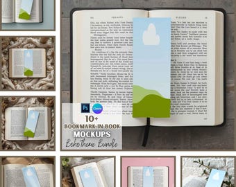 Lesezeichen in Buch Mockup | Buchliebhaber Geschenk | Lesezeichen Vorlage | Mockups | PSD Vorlage