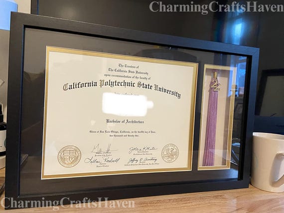 Wooden Diploma Frame with Tassel Holder & Photo Display | College Degree Frame for Graduation | Certificate Frame | Gift for Graduate