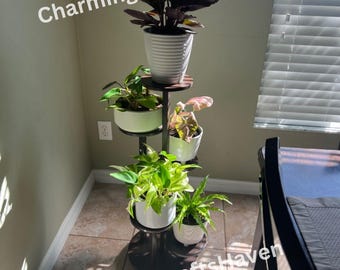 5 Tier Wooden Plant Stand | Indoor Plant Stand | Tall Plant Stand | Flower stand | Plant Shelf | Corner Plant Stand | Modern plant stand