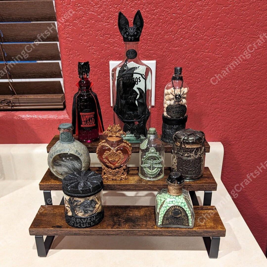 Multi Tier Wood & Metal Cologne Organizer | Perfume Storage | Perfume ...