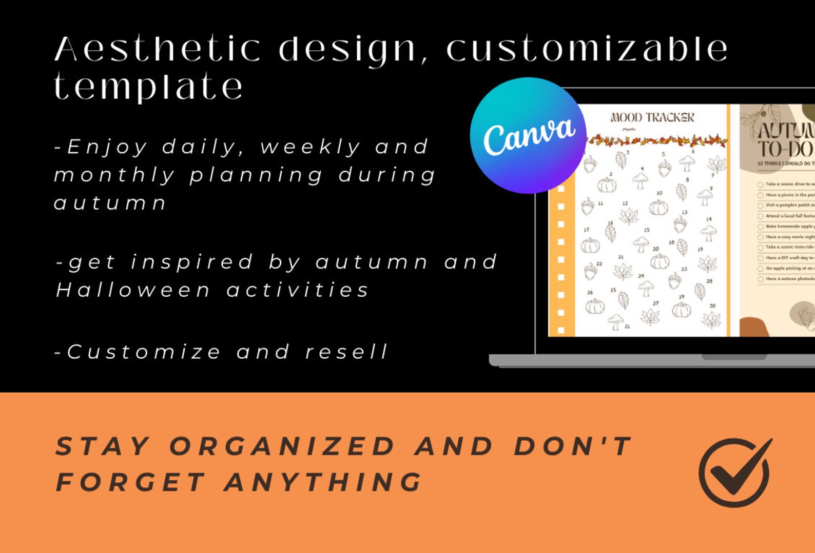 2024 Autumn PLR Planner, Fall Schedule Printable, Halloween Party ...