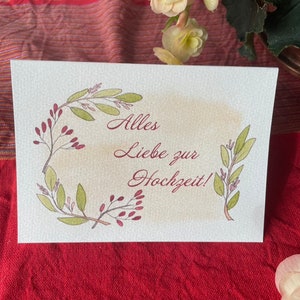 fait maison, mignon, artistique, carte de voeux | peinture personnalisée, Faire-part de mariage, carton | Jolie carte à message peinte à la main | Doux, Aquarell