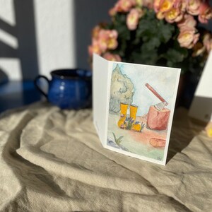 Hecho en casa, Bonito, Artístico, Tarjeta de felicitación, Autopintado, Bonito, Botas de lluvia, Tarjeta, Pintado a mano, Extravagante, Tarjeta con mensaje, Dulce, Aquarell