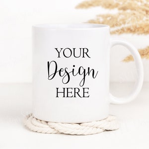 Coffee Mug Mockup, Boho mockup, 11oz White Mug Mockup, Cup Mock up, Styled Stock Photo, Digital Download