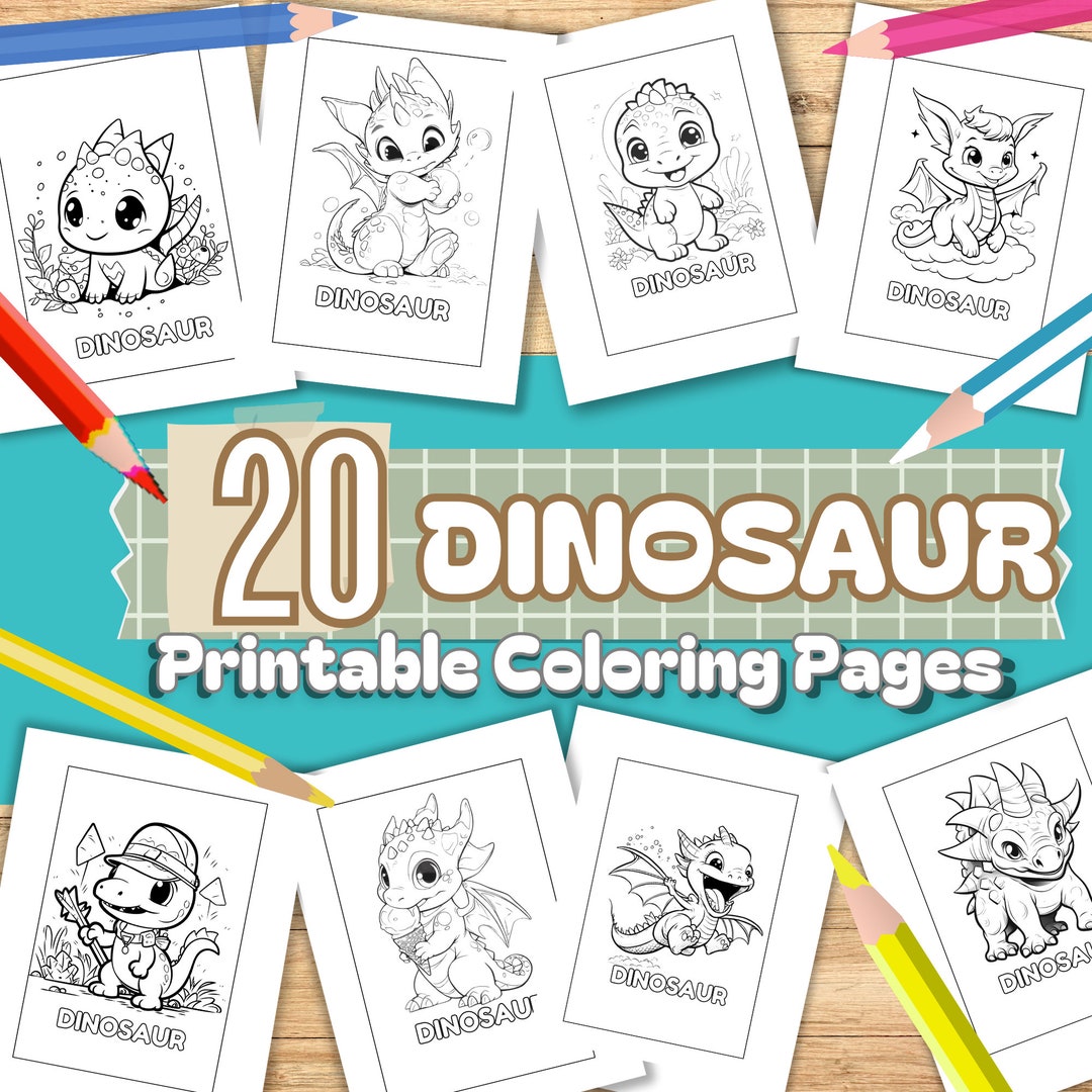 20 Easy Dinosaur Coloring Pages for Kids, Toddlers, Preschoolers ...