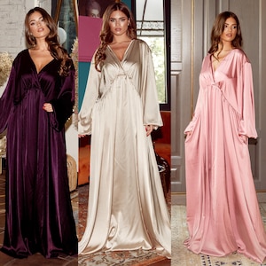 Oversized zijden jurk, zijden jurk plus size, bruiloftsgastjurk, zwangerschapsjurk, boho zijden jurk, losse zijden jurk, zijden jurk maxi