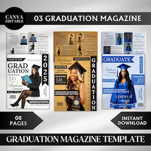 Graduation Magazine Template, High School Senior Graduation Magazine Cover Template, Senior Graduation Invitation, Senior Magazine Template