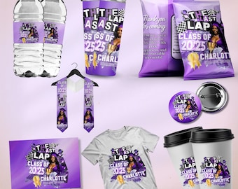 Last Lap Graduation Bundle, Graduation Bundle, Graduation Stole, 3d Graduation Shirt, Graduation Chip  Bag, Graduation Party Favors Bundle