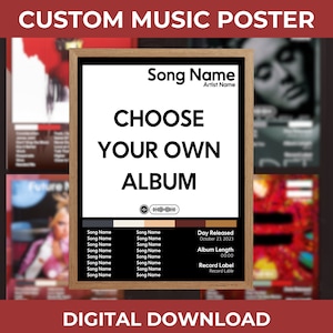 Album Cover Poster, Album Poster, Custom Album Poster, Music Poster, Custom Album Cover Poster, Spotify Album Cover, Segrowusa, Album Prints