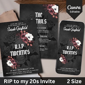 RIP To My 20s Party Invite, RIP Twenties Party Invitation, 30th Birthday Invite, Funeral to my Youth 30th Birthday, 20th Birthday Invite