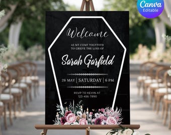 Death to My 20s Party Welcome Sign Editable RIP Youth Welcome Sign Template Funeral For My Youth Welcome Sign Canva Template InstantDownload