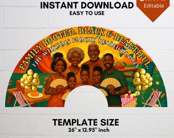 Familiereünie Clack Fan-sjabloon, bewerkbare Canva Diy-handventilator, aangepaste familiereünie Clack Fan, Diy Familiereünie Clack Fan Canva-sjabloon