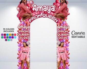 Decorazione ad arco per il ballo di fine anno, decorazione per feste di ballo di fine anno su tela, sfondo per foto del ballo di fine anno, arco di benvenuto del ballo di fine anno, sfondo per arco del ballo di fine anno, decorazione ad arco per la classe del 2025